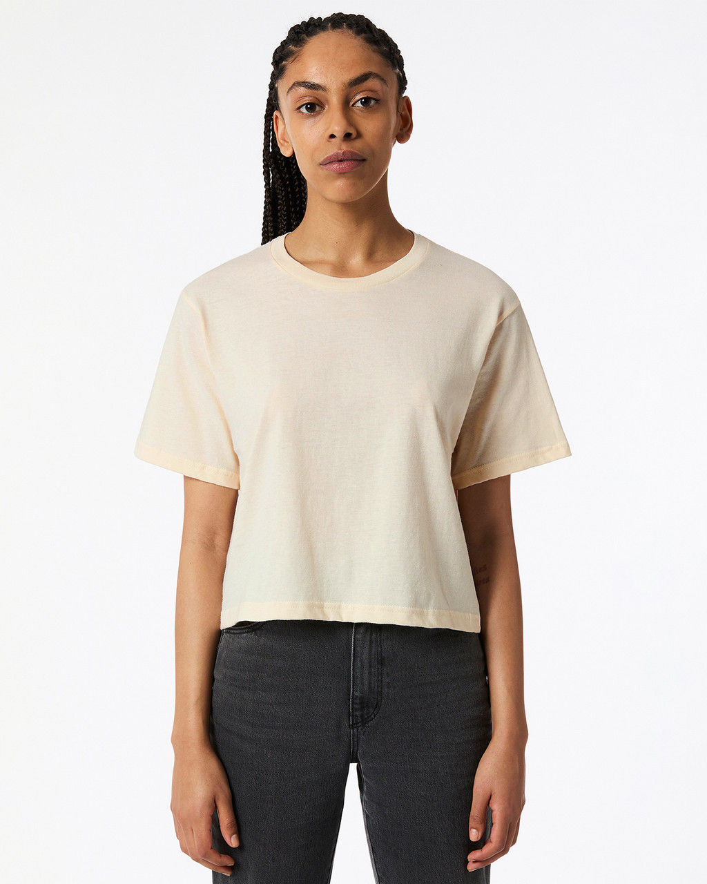 102 American Apparel Women's Fine Jersey Boxy T-Shirt