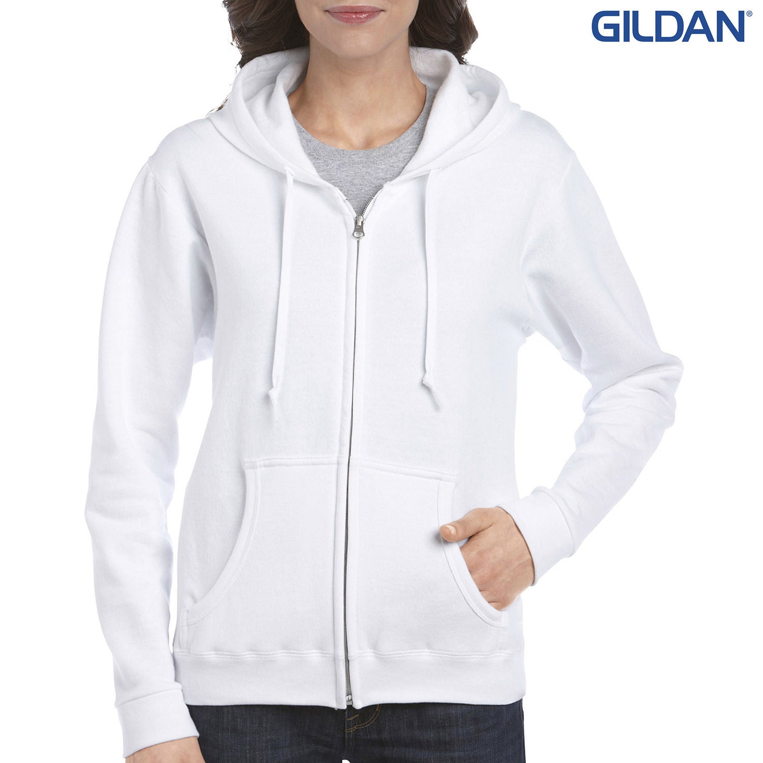 18600FL Gildan Heavy Blend Ladies Full Zip Hooded Sweatshirt